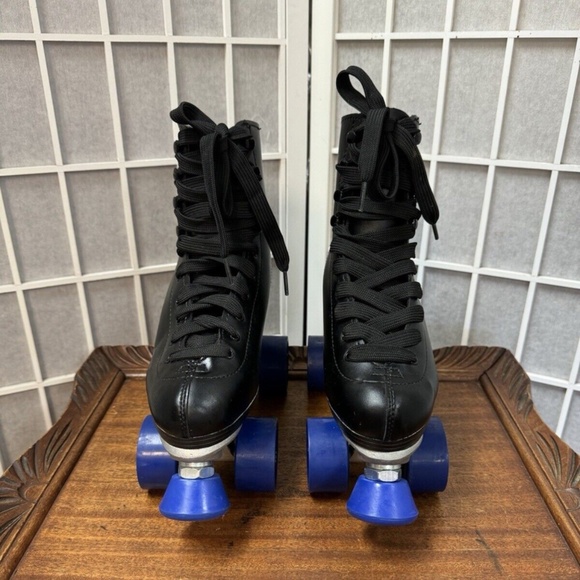 Chicago Skates, Unisex, Skate, Black, Sz 6, Laces,Blue wheels, Roller skates.! - Picture 6 of 12